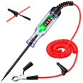 thumbnail image 1 of Test Light Automotive 5-90V Digital LED Light Tester with Voltage Display, Voltage Test Pen with Extended Spring Wire & Stainless Steel Probe, Circuit Tester for Car, RV, Fuse Voltage Systems,RED, 1 of 7