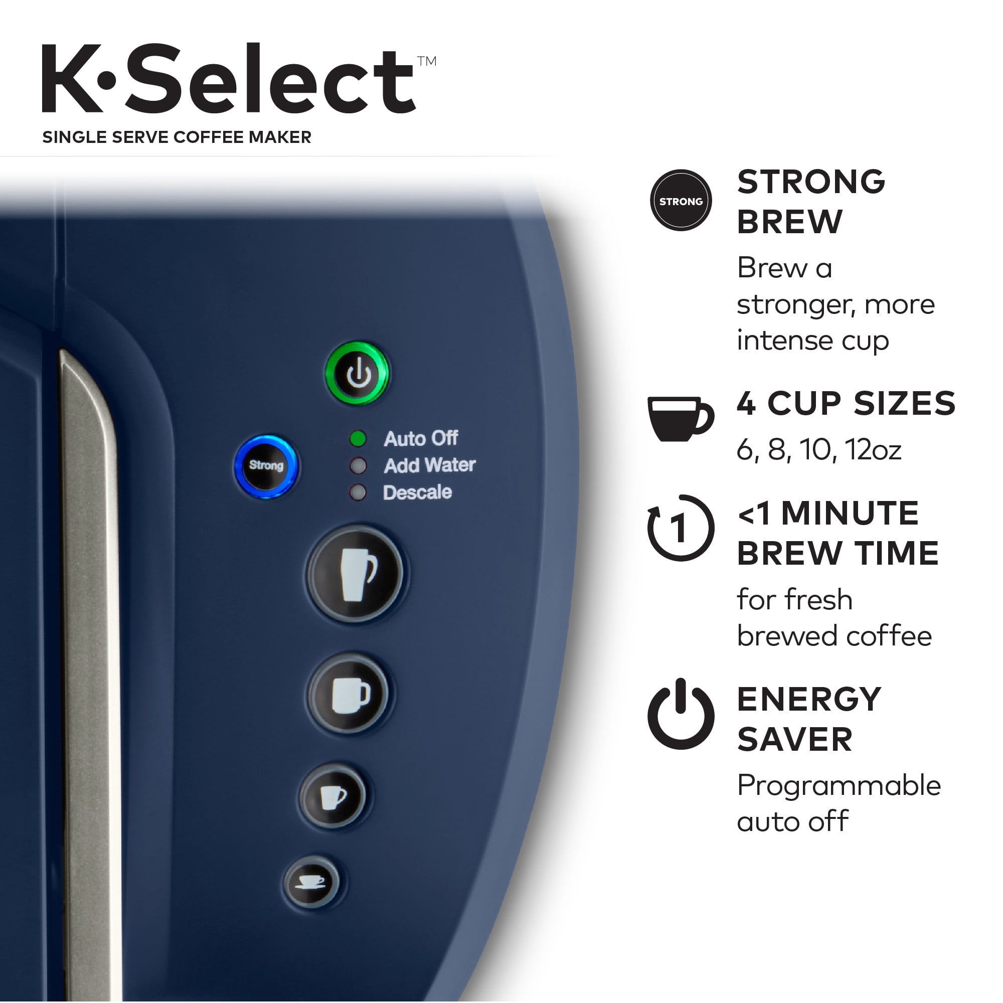 Keurig K Select Single Serve K Cup Pod Coffee Maker Matte Navy
