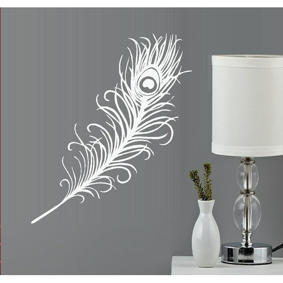 Decal ~ Peacock Feather ~ WALL DECAL, 13" X 27"