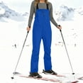 thumbnail image 4 of Women's Bib Snow Pants Windproof Waterproof Hiking Insulated Romper Snowpants Overalls with Pockets for Skiing Blue S, 4 of 9