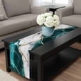 thumbnail image 4 of Marble Turquoise Table Runner 36 Inches Long, Abstract Gold White Brick Stone Motif Kitchen Coffee Dining Table Decoration for Home Party Birthday Wedding Home Decor 13x36 Inches, 4 of 8
