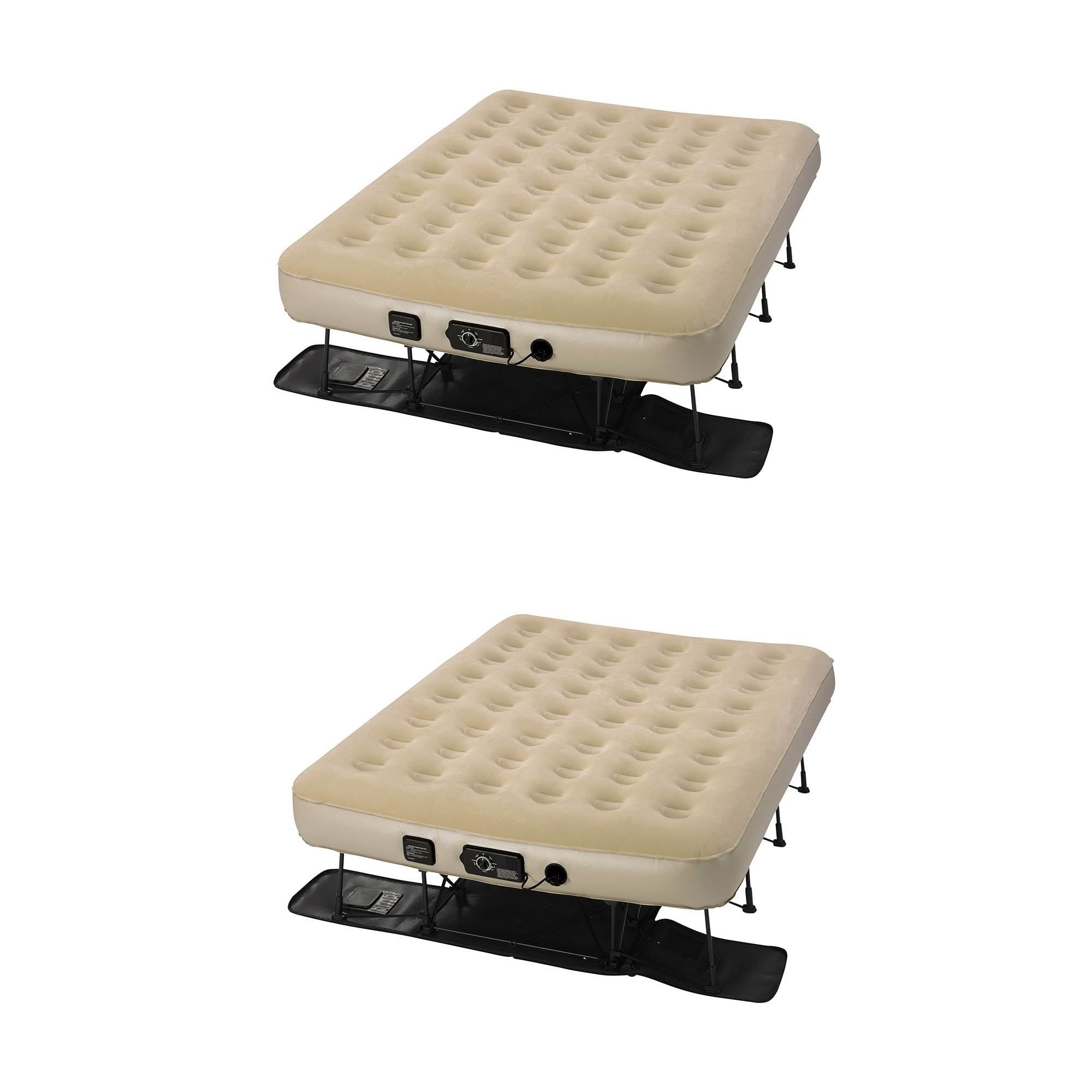 Serta EZ Queen Raised Air Mattress Bed & Frame with NeverFlat AC Pump