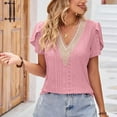thumbnail image 4 of Birdeem Blouse Mode Femme Manches Courtes Col en V Ample Manches Bouffantes Imprimé, 4 of 5