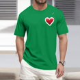 thumbnail image 2 of LWavelet Watercolor Stroke Heart Men's T-Shirt Ideal for Casual Outings and Everyday Style Green 2XL, 2 of 4