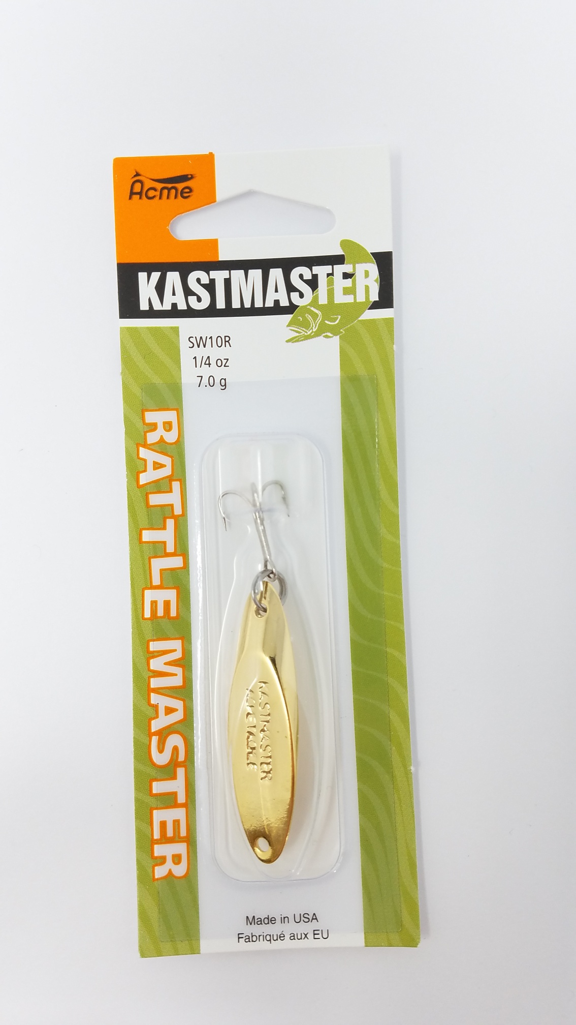 Acme Tackle Kastmaster Rattle Lure Fishing Lure Spoon Gold 1/4 oz.