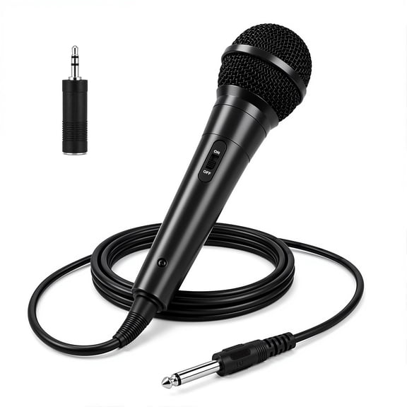 punada Wired Microphone for Singing, Handheld Dynamic Vocal Mic with 9.8ft Cable and On/Off Switch for Karaoke, Speaker, Amp and Mixer