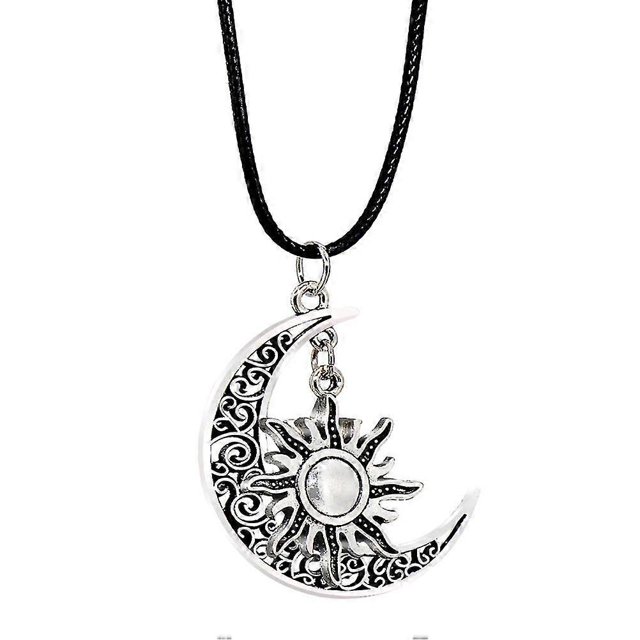 Collar con colgante de luna y sol, adorno para espejo retrovisor de coche --- Código de producto 51385
