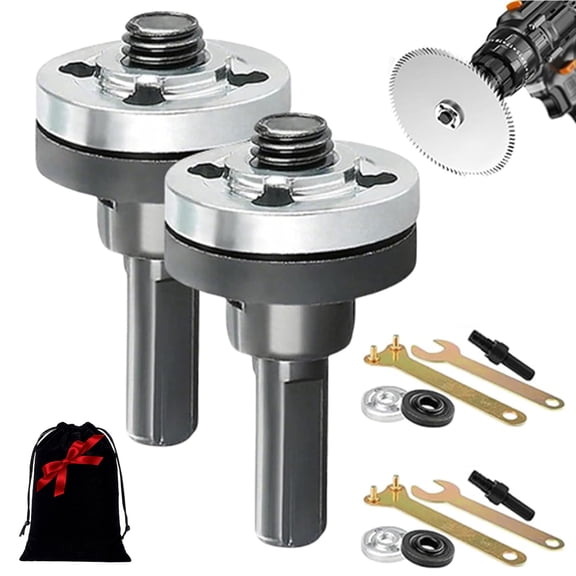 Conversion Angle Grinder Adapter, Drill to Angle Grinder Arbor Mandrel Adaptor Kit with Grinder Flange Nuts and Spanner Wrench, Angle Grinder Conversion Attachment (2 pcs)