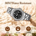thumbnail image 4 of SKMEI Watches for Women Luxury Dress Waterproof Wrist Watch Stainless Steel Ladies Watch with Luminous Date, 4 of 9