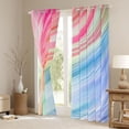 thumbnail image 3 of jejeloiu Lines Geometric Pattern Curtains Pack of 2 (42x84 Each) For Girls,Colorful Gradient Striped Curtains Blackout For Kids, 3 of 7
