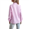 thumbnail image 3 of Blusa de Oficina de Larga con Cuello Alto y Botones A Rayas para Mujer, Color Rosa, Talla XL, 3 of 10