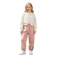 thumbnail image 3 of CONROSES Girls Baggy Cargo Pants Wide Leg Hiking Pants for Girls Trendy Solid Elastic Waist Outdoor Jogger Pants With Pockets, 3 of 9