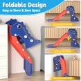 thumbnail image 3 of Nyeekoy Slide for Kids, 3 in 1 Foldable Toddler Large Slide with Climbing Ladder, Basketball Hoop, Dinosaur Patterns for Indoor Outdoor Use,Red + Blue, 3 of 10
