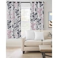 thumbnail image 2 of Grey Pink Botanical Blackout Curtains for Bedroom Living Room Darkening Curtains 90 Inch Watercolor Spring Floral Summer Leaf Black Out Window Curtain Privacy Window Treatment Drapes 52"x90"x2, 2 of 9