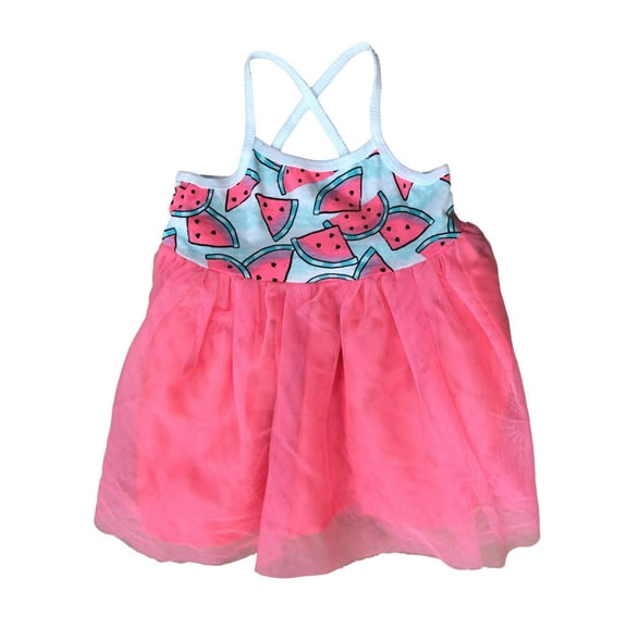 Infant Girls Neon Pink & Light Blue Watermelon Tank Top Tutu Skirt Party Dress