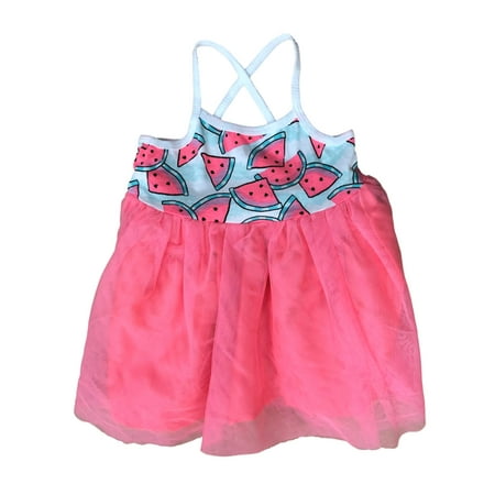 

Infant Girls Neon Pink & Light Blue Watermelon Tank Top Tutu Skirt Party Dress
