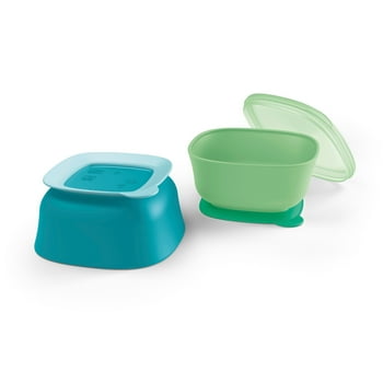 NUK Suction  and Lid, Assorted Colors, 2 Pack, 6+ Months