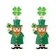 thumbnail image 2 of HomeKingdee St. Patrick's Day Green Four Leaf Clover Hat Earrings - Metal and Acrylic with Diamonds Dangling Earrings for Irish Festival, Party, Gift Giving, 2 of 7