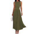 thumbnail image 1 of Vestido casual BTFBM Summer Maxi para mujer sin mangas con fruncidos, 1 of 9