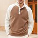 thumbnail image 1 of pstuiky camisetas de manga larga para hombre, Blusa/camisa informal y moderna de color liso con cuello alto y botones para hombre. tops de invierno para hombre l, 1 of 9