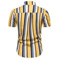 thumbnail image 3 of ZVNAΖH Mens Short Sleeve Button Down Shirts Casual Striped Ethnic Stand Up Shirts Hawaiian Beach Shirts Oversized Shirts, M-5XL, 3 of 8