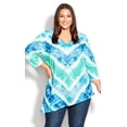 thumbnail image 1 of Avenue Women's Plus Size 3/4 Sleeve Tie Dye Top Round Neckline, 1 of 4