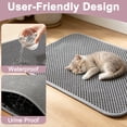 thumbnail image 6 of Cat Litter Mat, 16"×24" Double Layer Litter Trapping Mat, Waterproof & Non-Slip Cat Litter Box Mat, Easy Clean Kitty Litter Catcher Mat for Indoor Cats, 6 of 8