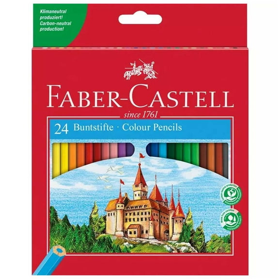 Faber-Castell 120124 Classic Colour Cardboard Wallet of 24 Pencils
