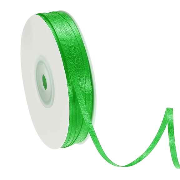 Uxcell Satin Ribbon (100 Yards, 1/8" Wide, Green) Double Face Solid Fabric Ribbon, Suit for Craft/DIY/Gift Wrapping/Hair Bows/Floral Bouquets/Wedding/Birthday/Party Decoration