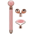 thumbnail image 3 of 3-in-1 Electric Jade Roller 3D Roller Facial Roller and Facial Massager, Rose Quartz, 3 of 10