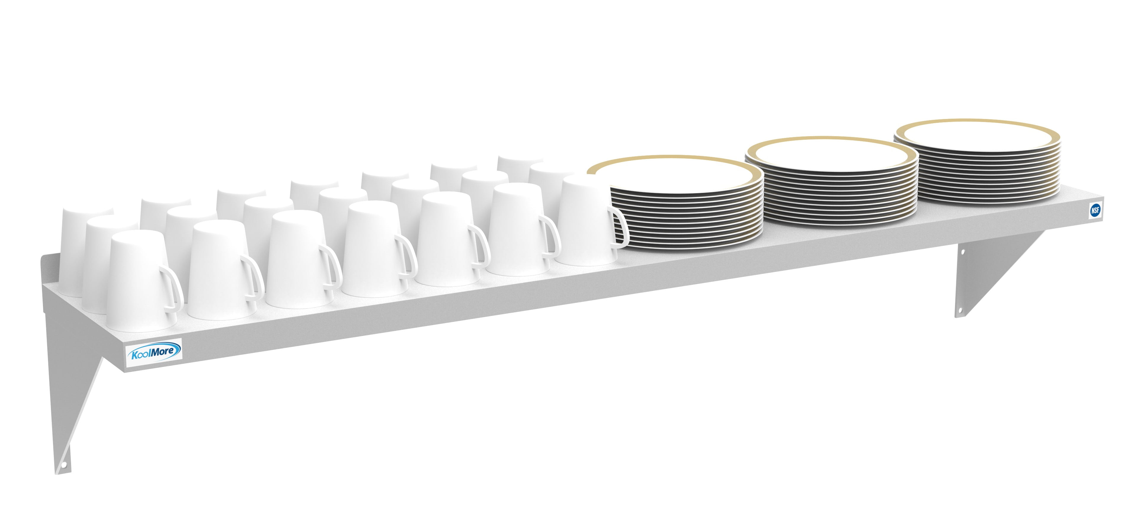 Heavy Duty 60" Stainless Steel Wall Shelf with Backsplash