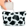 thumbnail image 4 of Bolsa de maquillaje para bolso, bolsa de cosméticos, bolsa de aseo de viaje, bolsa organizadora impermeable para mujeres y niñas (vacas) Rojo Verde, 4 of 5