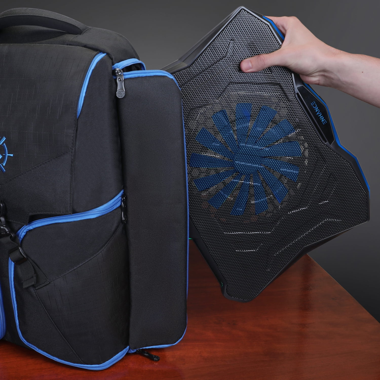 Enhance Cryogen 5 Laptop Cooling Pad (Blue) - Upto 17" Screen Size Notebook Support - 1 Fan(s) - 800 rpm - 471.3 gal/min - Metal Mesh - Blue