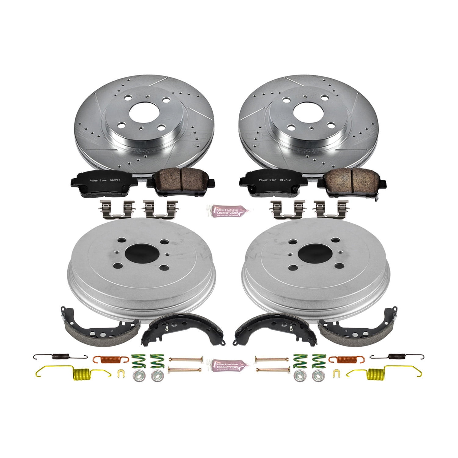 PowerStop Front and Rear Z23 Evolution Sport Brake Pad Rotor Drum and Shoe Kit Fits: SCION Select Models K15199DK