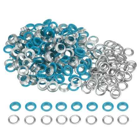 

200 Set Round Grommets 10mm Dia Metal Eyelets with Washers for Scrapbooking Shoes Clothes Leather Canvas Sky Blue