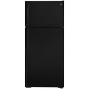 "GE GTE17GTNRBB 28"" Energy Star Qualified Top Freezer Refrigerator with 16.63 cu. ft. Capacity LED Lighting Adjustable Glass Shelves and Upfront Temperature Controls in Black"