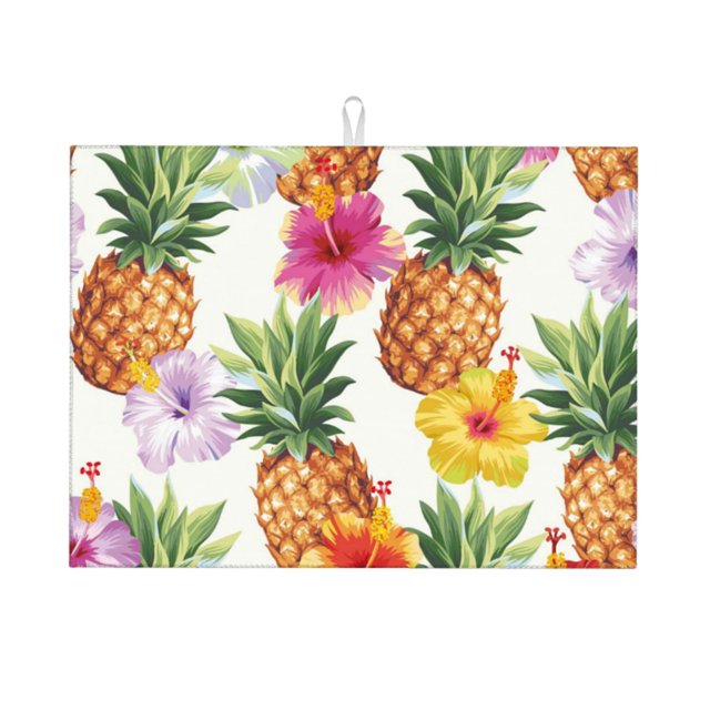 Balery Hawaiian Pineappl Alfombrilla de Secado para Cocina, 18x24 Pulgadas, Súper Absorbente para Platos y Encimeras