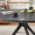 thumbnail image 2 of Demi Bonn 47.2" Solid Wood Round Dining Kitchen Table for 4 - 6 People - Intersecting Pedestal Base - Black, 2 of 5