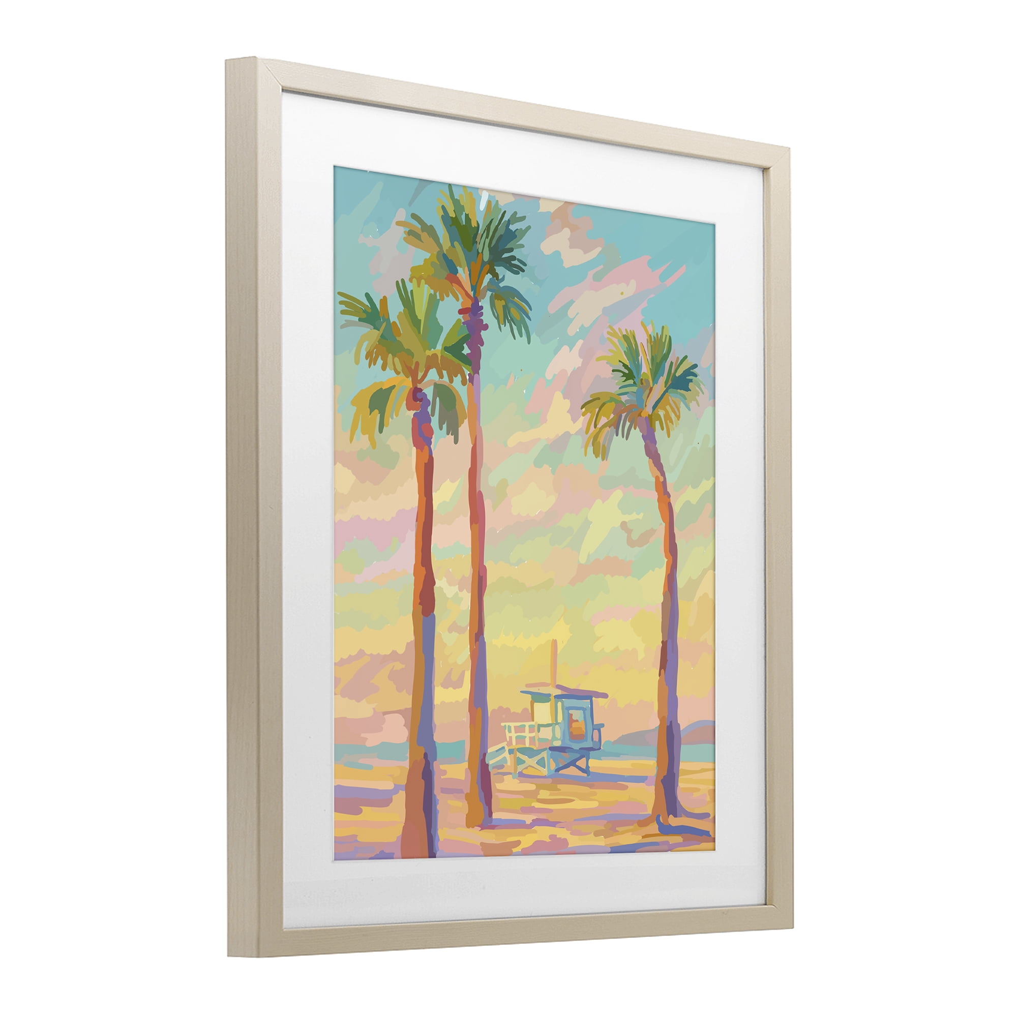 Stupell Industries Beachside Palms Abstraction Birch Framed Print Under Glass, design by Amelia Noyes