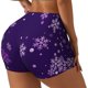 thumbnail image 1 of Fotbe Crystal Purple Snowflake Shorts Sin Costuras – Shorts Deportivos de Cintura Alta para Mujer, Elásticos para Gimnasio, Yoga, Running o Ciclismo-Small, 1 of 8