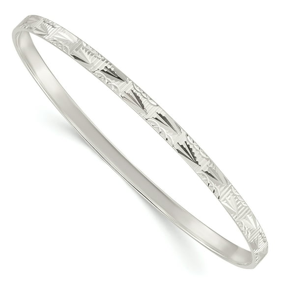 925 Sterling Silver Slip On Bangle Bracelet