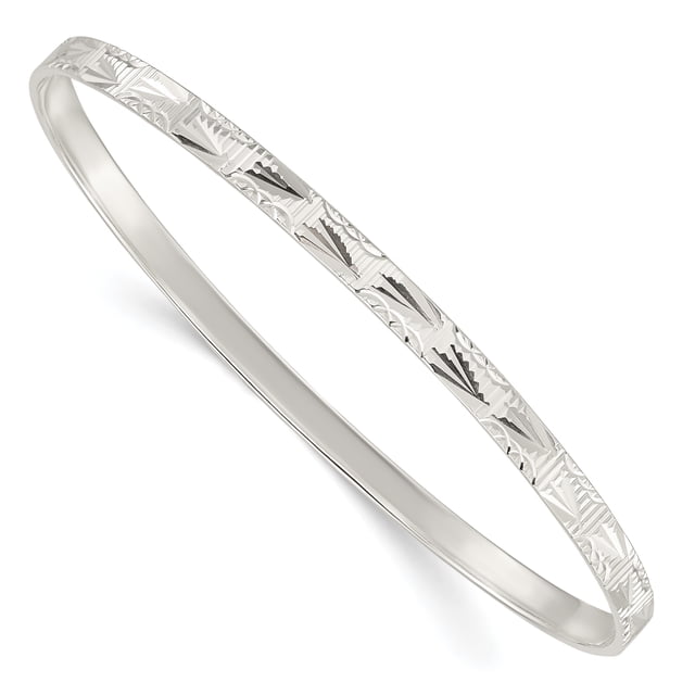 925 Sterling Silver Slip On Bangle Bracelet