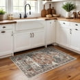 thumbnail image 4 of YOUFORTONG 2x3 Indoor Area Rug,Boho Vintage Tribal Carpet with Non Slip Backing,Stain Resistant Small Rug for Living Room Bedroom Kitchen Bathroom Home Decor Floor Mat,Brick, 4 of 7