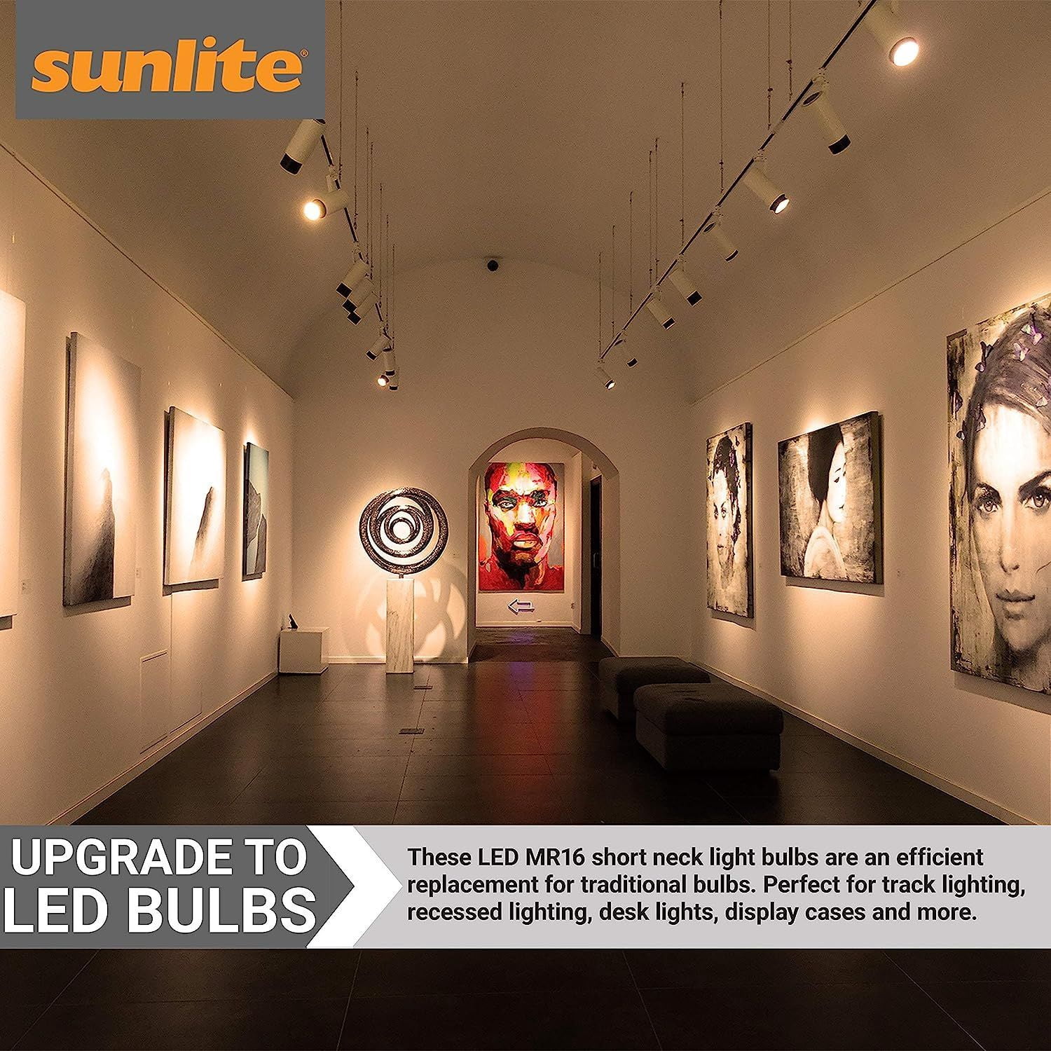 Sunlite LED PAR16 Short Neck Recessed Spotlight Bulb 7 Watts, (60W Halogen Replacement), Medium E26 Base, Dimmable, ETL Listed, 2700K Warm White, 6-Pack