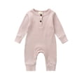 thumbnail image 3 of Newborn Baby Boy Girl Long Sleeve Knitted Romper Jumpsuit Overall Clothes Set, 3 of 5