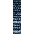 thumbnail image 2 of SAFAVIEH Berber Feride Geometric Shag Runner Rug, Navy/Ivory, 2'2" x 9', 2 of 11