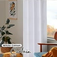 thumbnail image 3 of Bedding Craft White Cotton Tab Top Curtain Panels – Modern Farmhouse Light Filtering Window Curtains, Machine Washable and Durable – Set of 2, 50"x108", 3 of 12