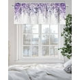 thumbnail image 6 of Summer Purple Eucalyptus Kitchen Valances for Windows Rustic Watercolor Leaves Floral Valance Curtains&nbsp; for Kitchen /Living Room/Bedroom/ Bathroom Decor, 42"x12 " ,Rod Pocket 1 Panel,, 6 of 7