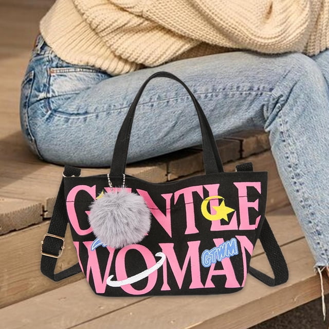 Bolso de hombro para mujer Yinane Bolso cruzado de moda Negro con colgante