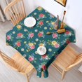 thumbnail image 2 of Pioneer Flower Floral Print Pattern Square Tablecloth, Waterproof Wipeable Spillproof Washable Table Cover for Home Kitchen Party Decor, 52"x52", 2 of 6